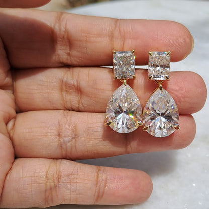 Moissanite Diamond Statement Earrings