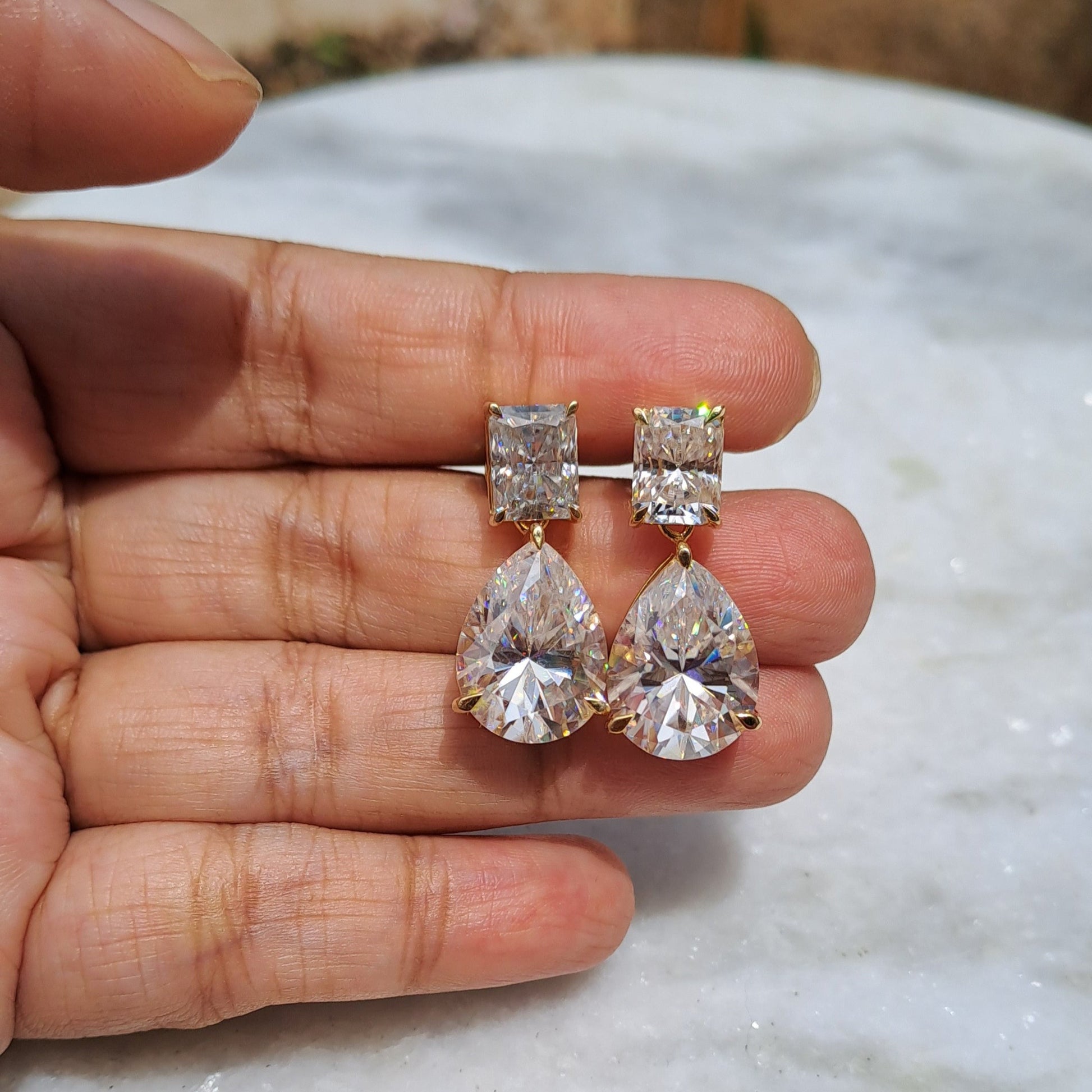 Moissanite Diamond Statement Earrings