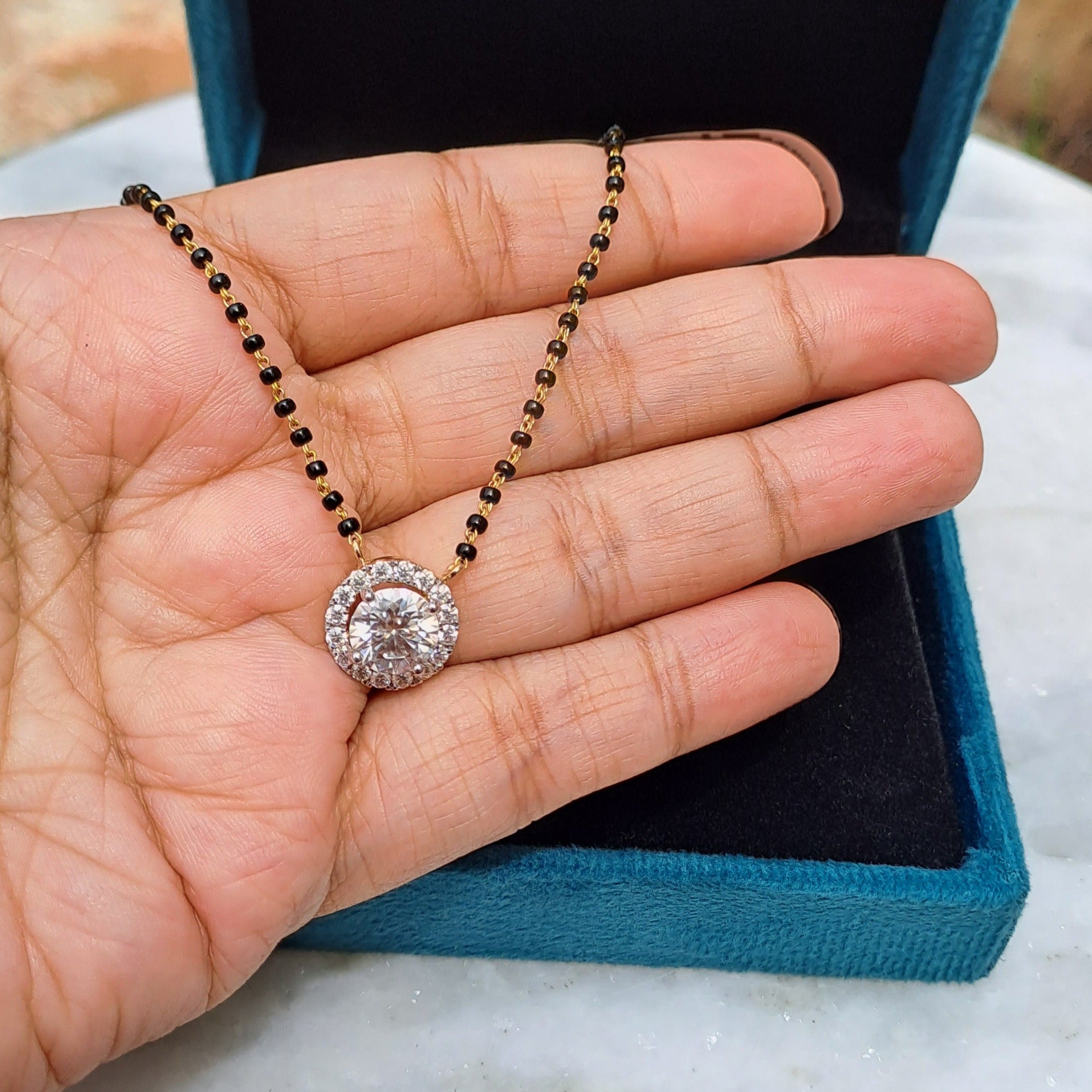 14 KT Unique Diamond Mangalsutra Ring