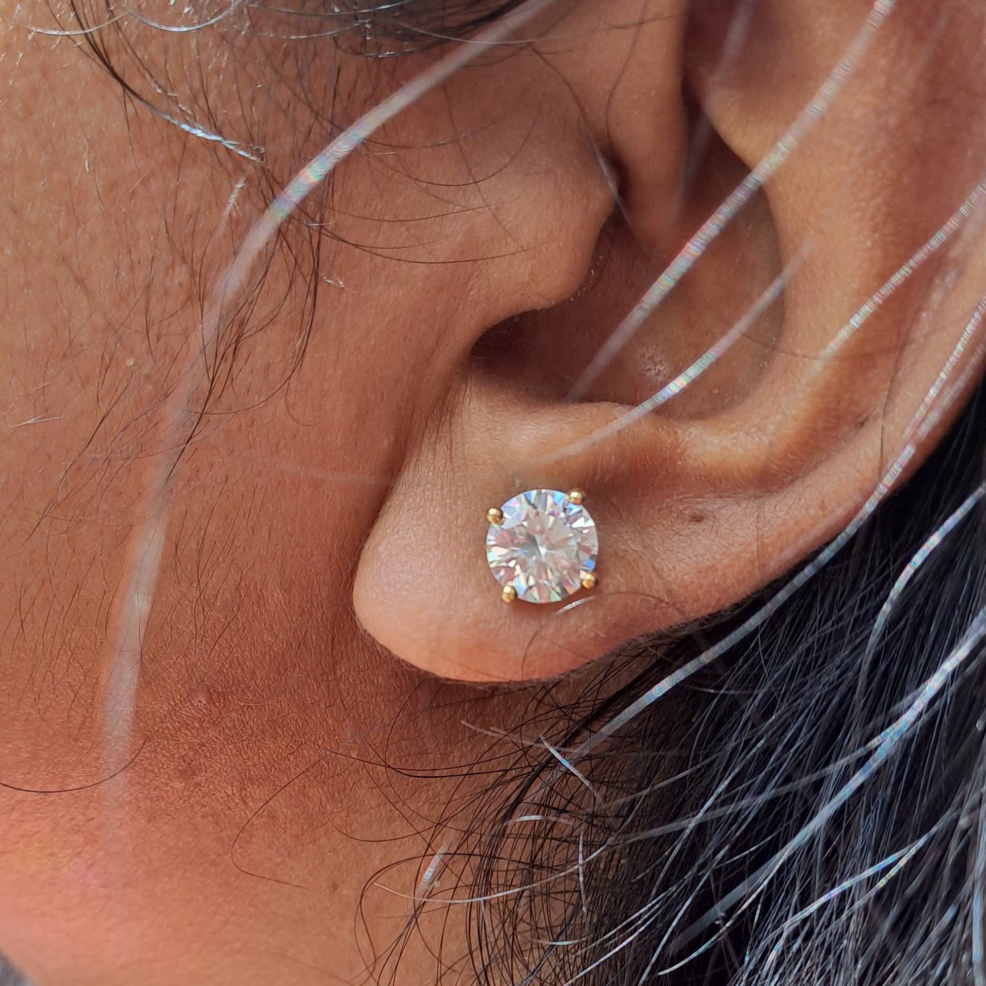 2CT Solitaire Moissanite Diamond Earring