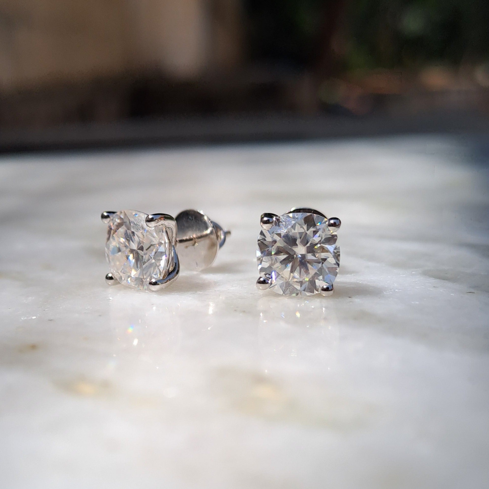 Cushion Solitaire Moissanite Diamond Earring