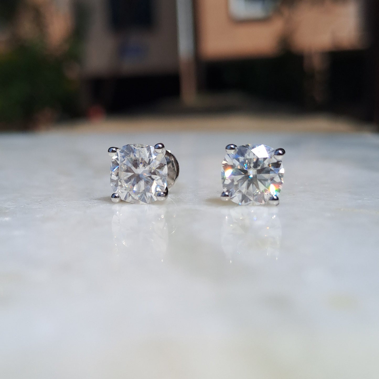 Cushion Solitaire Moissanite Diamond Earring