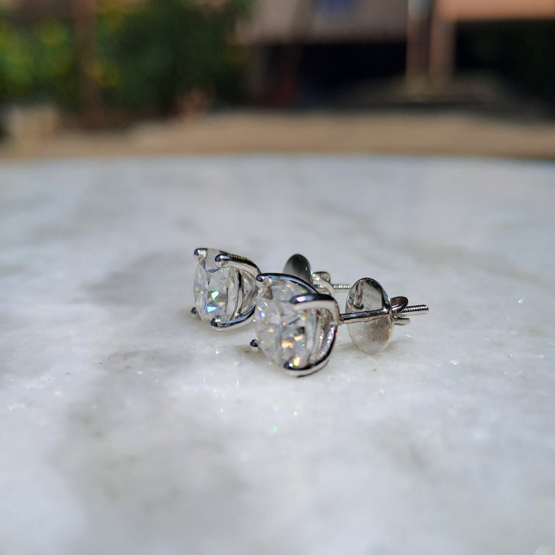 Cushion Solitaire Moissanite Diamond Earring