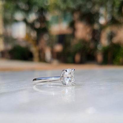 Vai Ra oval solitaire moissanite ring