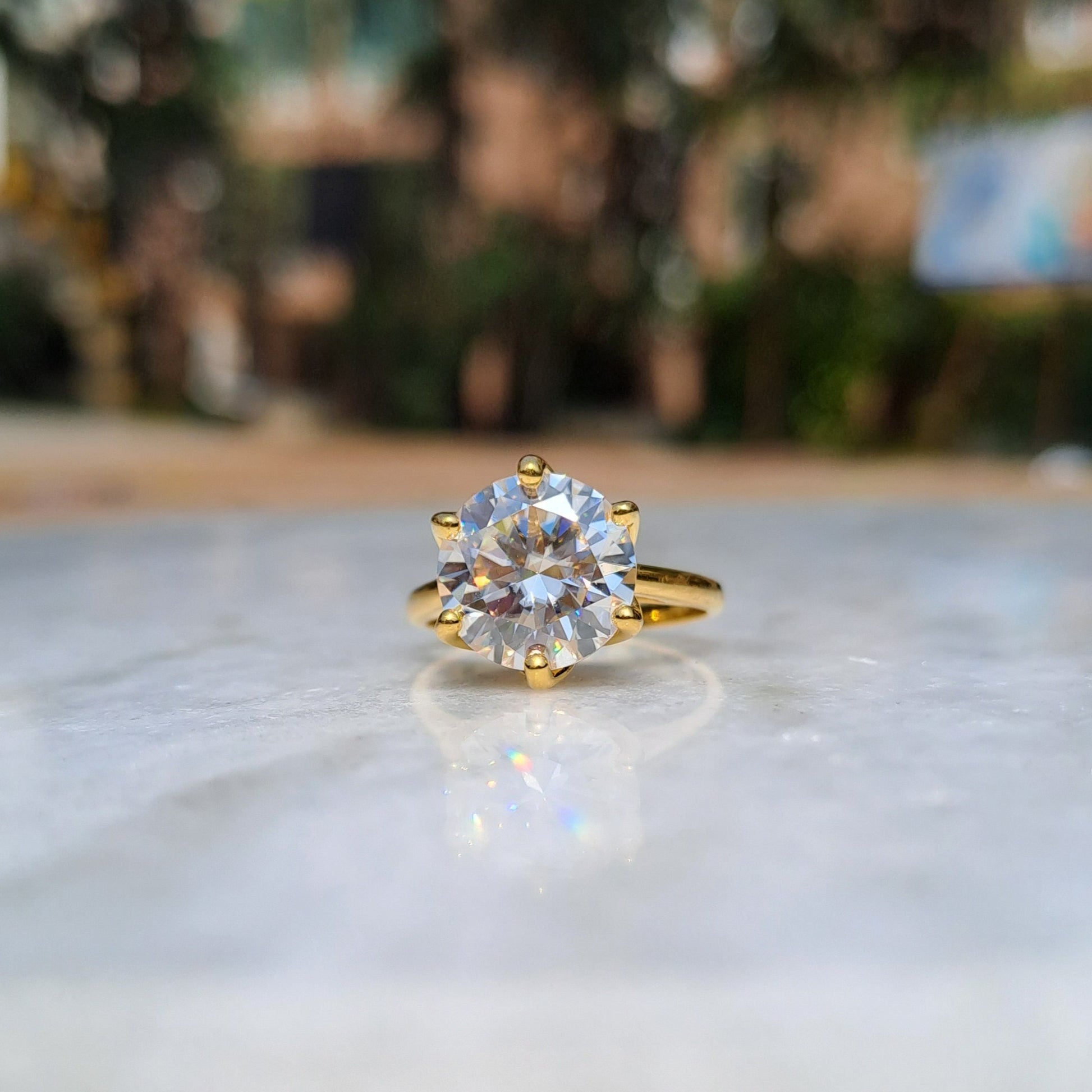 Moissanite Diamond Solitaire Ring 