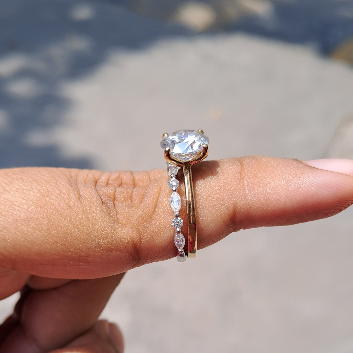 Moissanite Engagement Ring set