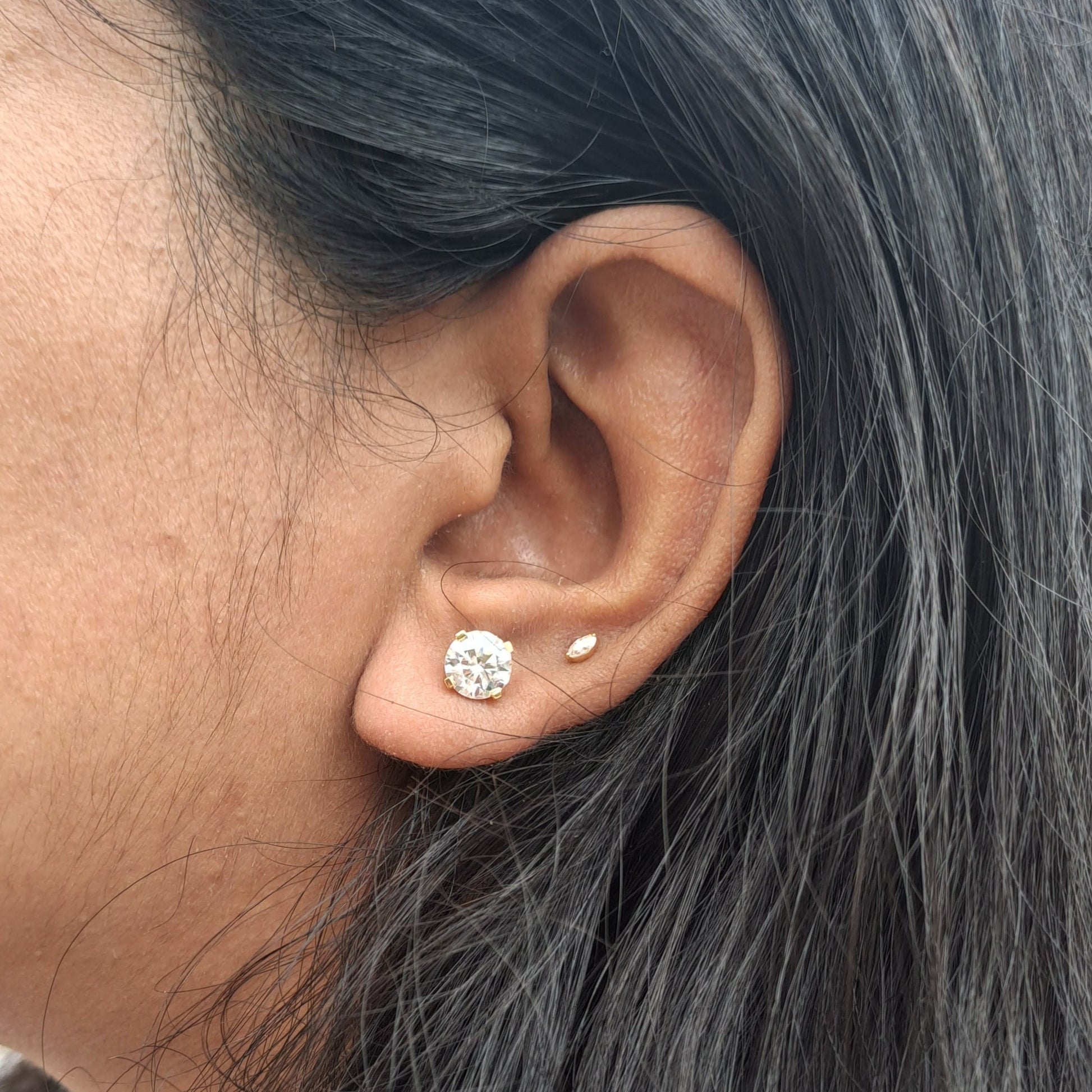 Moissanite Diamond Solitaire Earring