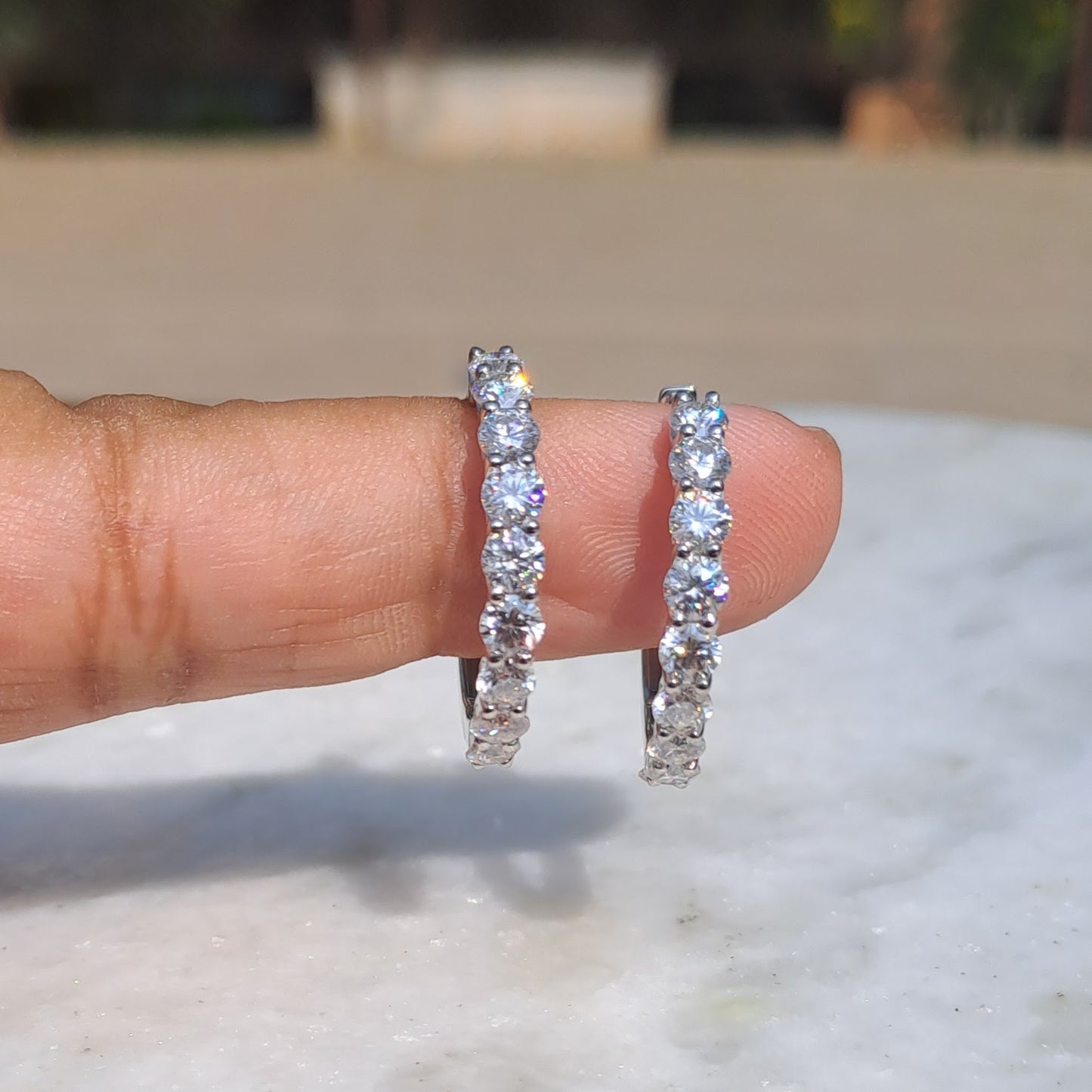 Moissanite Diamond Hoop Earring