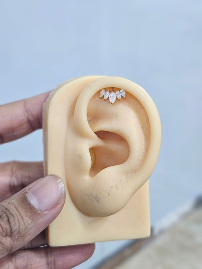 Lotus fixed Bugadi Piercing Earrings