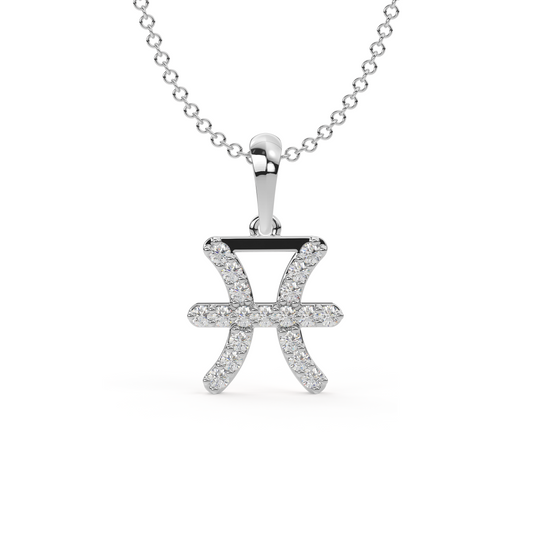 Pisces Zodiac Pendant- Moissanite And Lab Diamond by Vai Ra