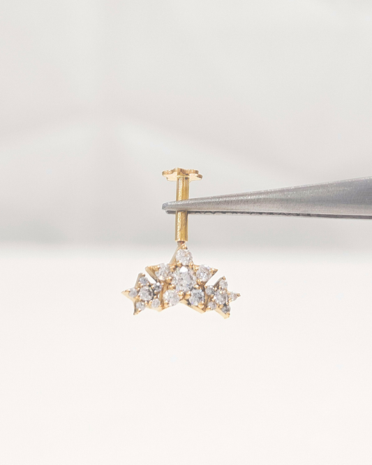 Three Star Bugadi Piercing Earring