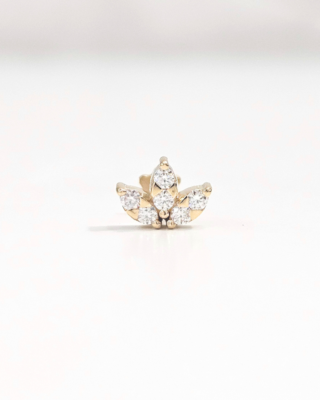 Three Petals Cluster Piercing Earring