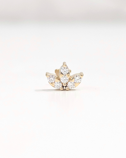 Three Petals Cluster Piercing Earring