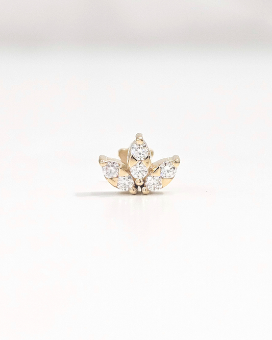 Three Petals Cluster Piercing Earring