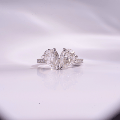 Kardia Toi Et Moi Ring in Moissnite and Lab Diamond by Vai Ra