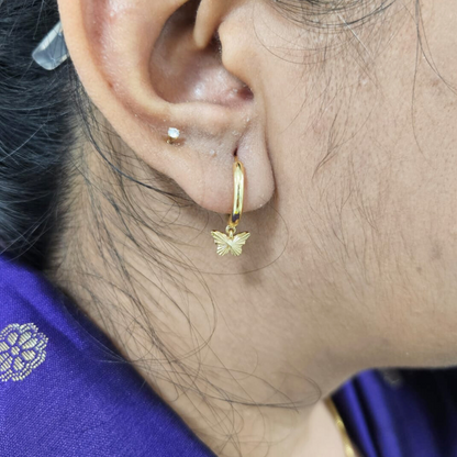 Taruni Butterfly hoops in Gold by Vai Ra