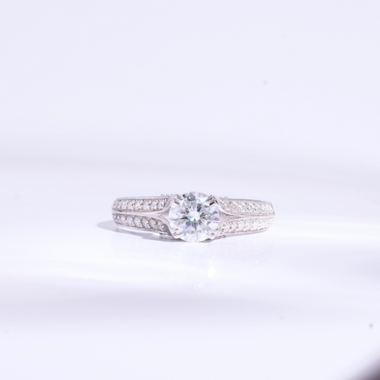 Naro Solitaire Ring Set with Split Shank (18KT Gold) Next Day Ship