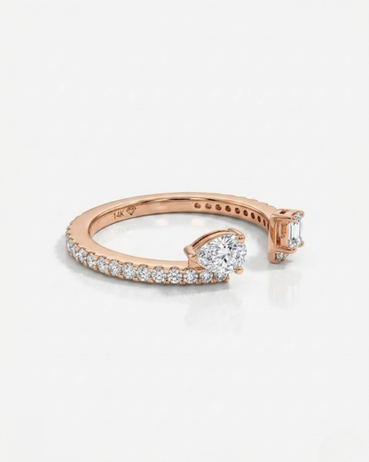 Vero Engagment Band 0.96 CT in Moissanite and Lab Diamond by Vai Ra