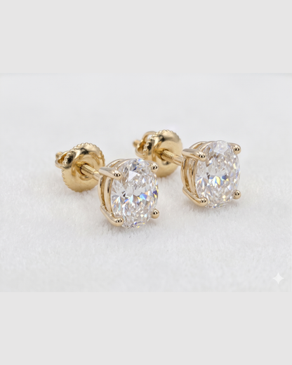 Taarika Oval Earrings in choice of Moissanite or Lab Diamond by Vai Ra