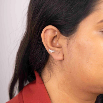 Lotus Piercing in Moissanite and Lab Diamond by Vai Ra