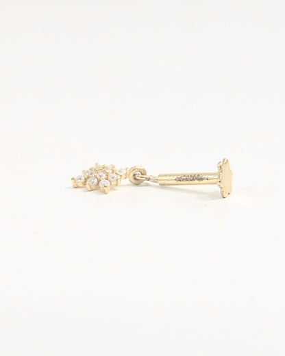 Cosmos Helix Diamond and Moissanite Earring  bugadi by Vai Ra