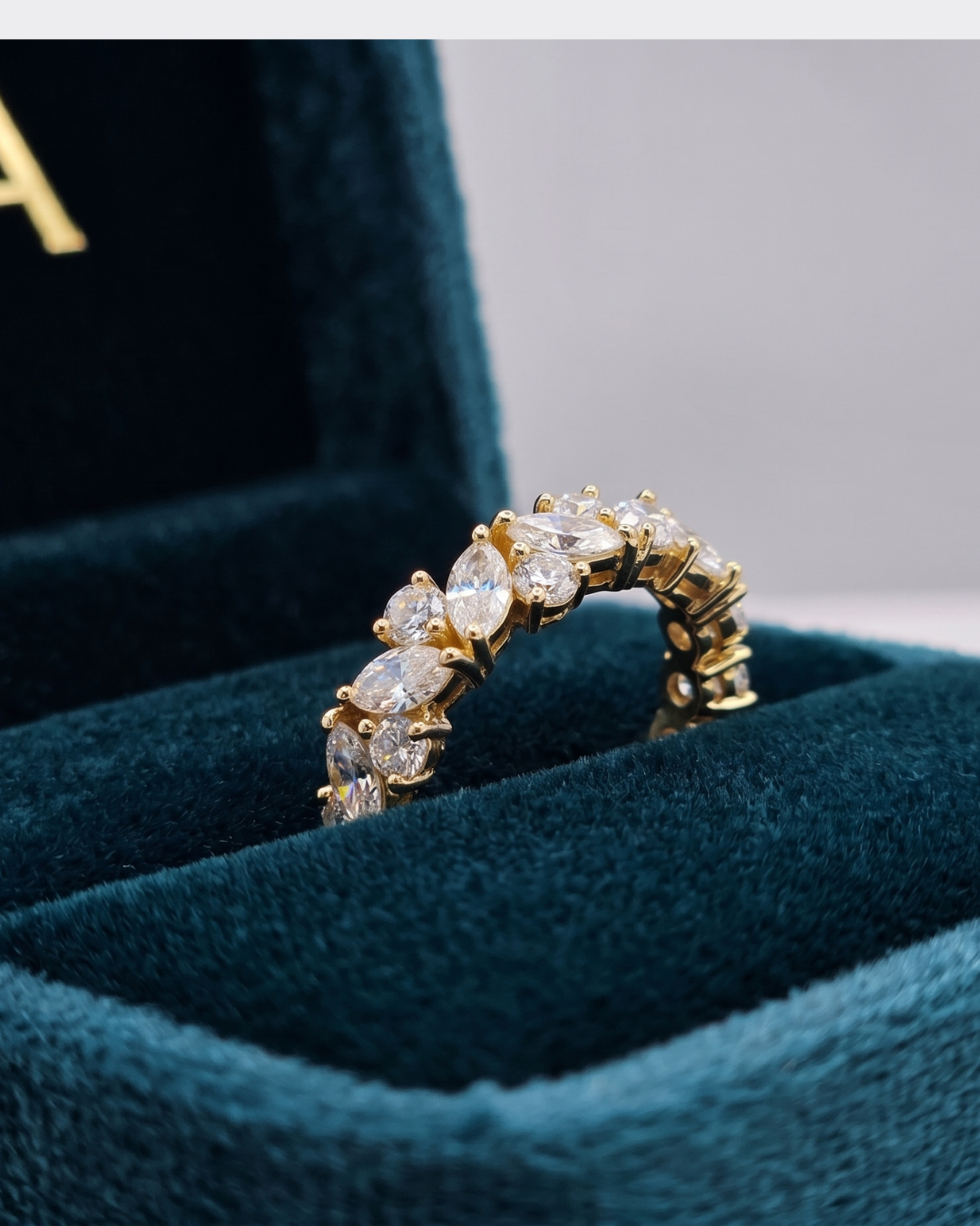 Amara Half Eternity Band in Moissanite and Lab Diamonds by Vai Ra