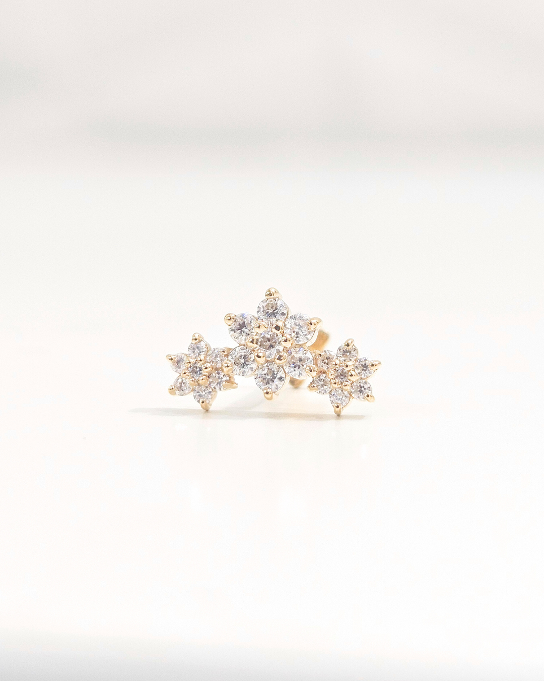 Trio Flower Helix Piercing Earring