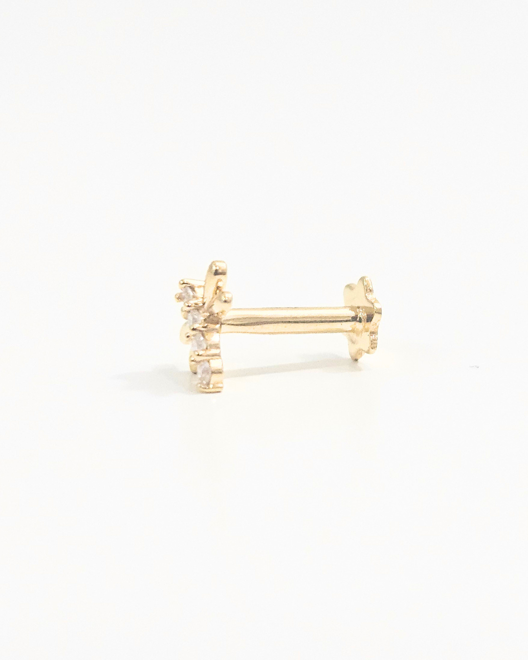 Dragon Fly Stud in Gold and Moissanite by Vai Ra