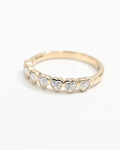 Mehr Heart Shaped Half Eternity Band in lab Diamond and Moissanite by Vai Ra