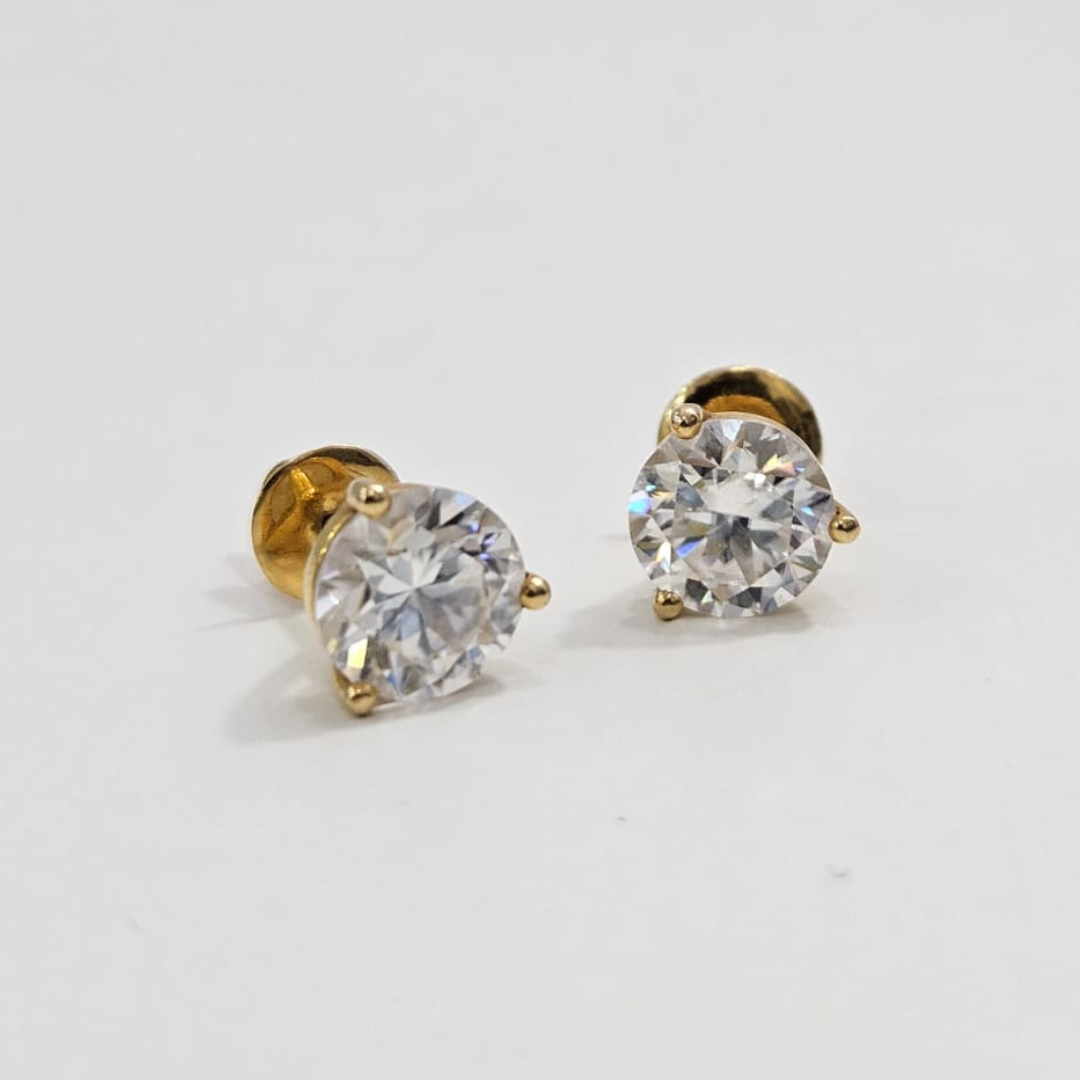 Prisma 3 Prong Martini Setting Earrings 4 CT Moissanite