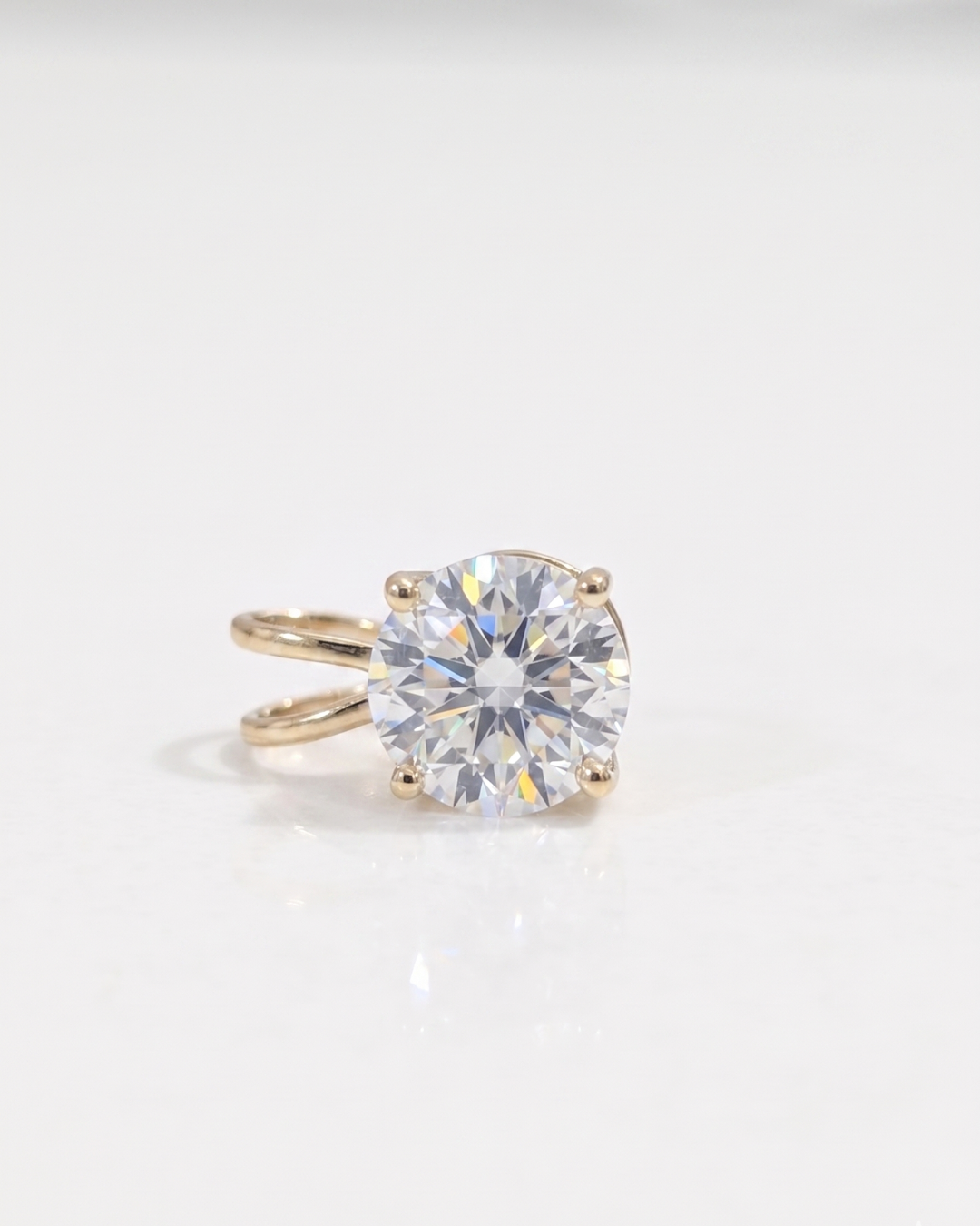 Feya Round Brilliant 2 CT Pendant in Moissanite and Lab Diamond by Vai Ra
