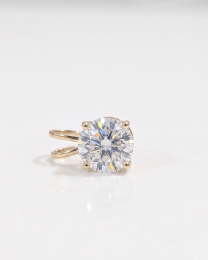 Feya Round Brilliant 2 CT Pendant in Moissanite and Lab Diamond by Vai Ra