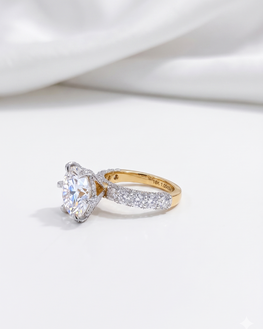 Solene Statement Ring 5.63 CT in Moissanite & Lab Diamond by Vai Ra