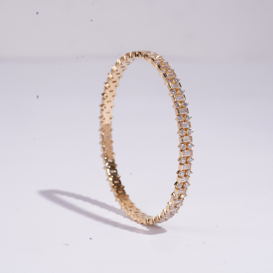Vinitha Bangle in Diamond and Moissanite by Vai Ra