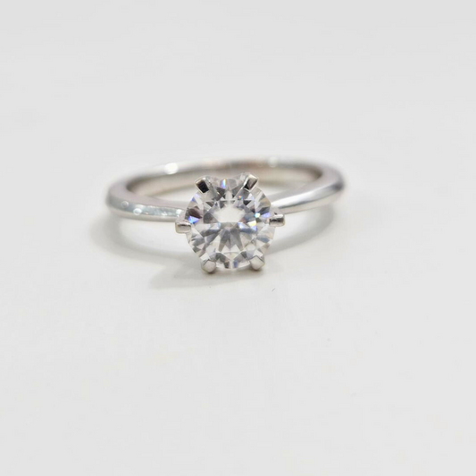 Selma Solitaire Ring in Moissanite and Lab Diamond by Vai Ra