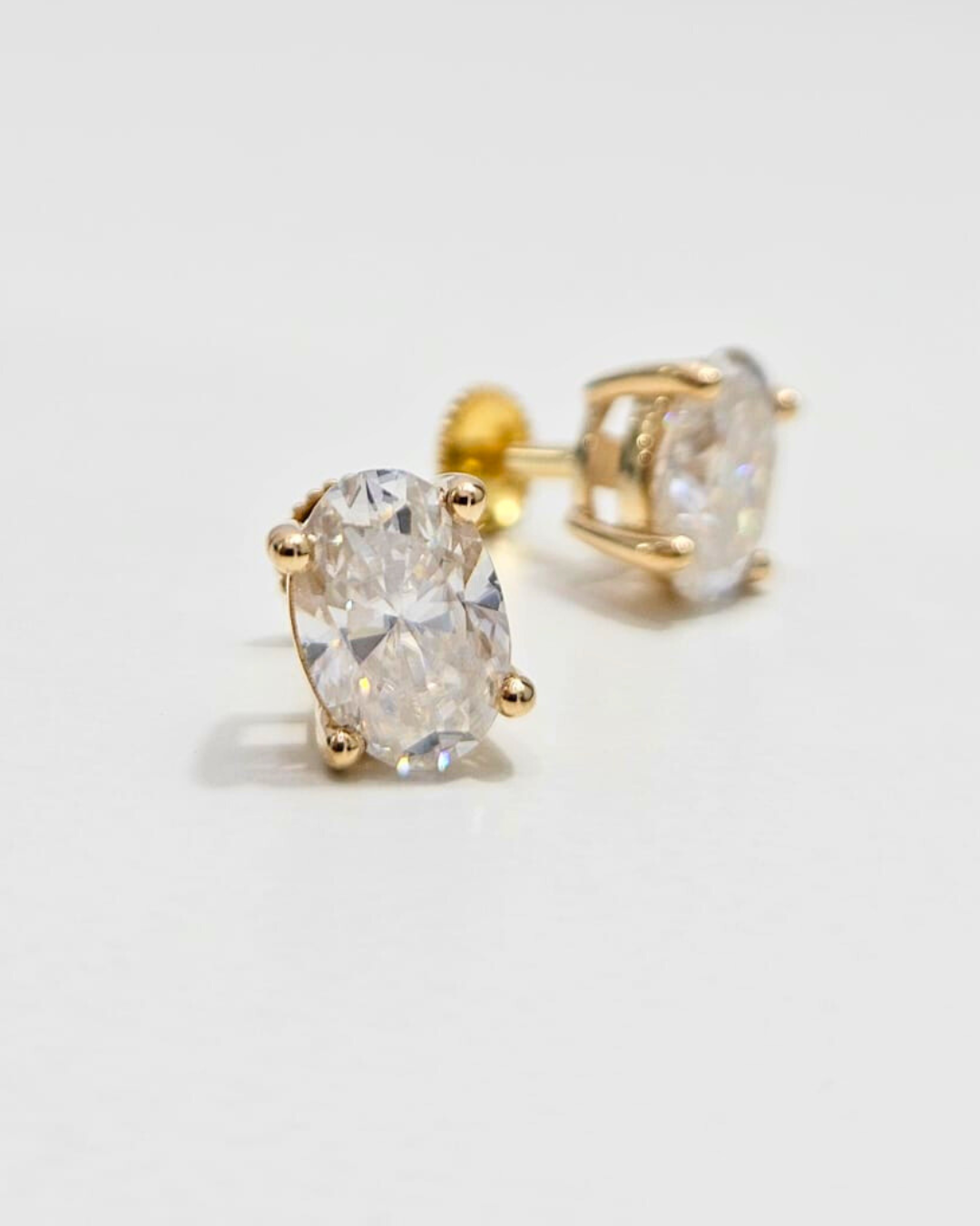 Taarika Oval Earrings in choice of Moissanite or Lab Diamond by Vai Ra