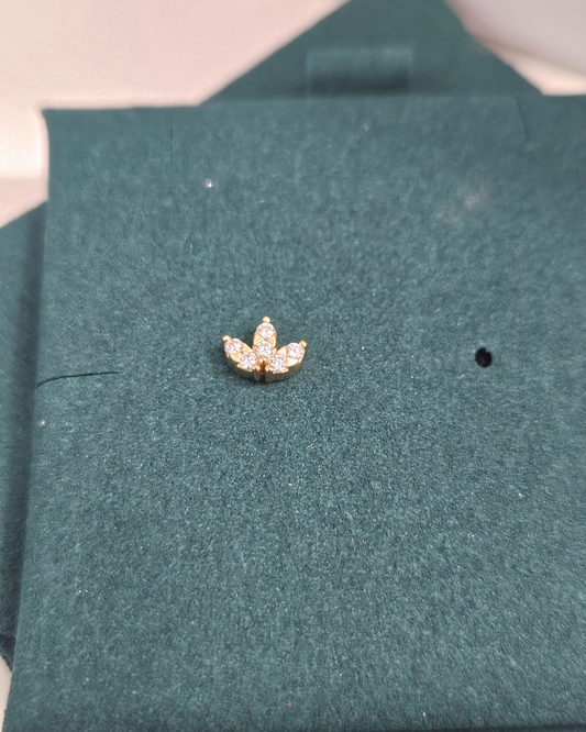 Three Petals Cluster Piercing Earring