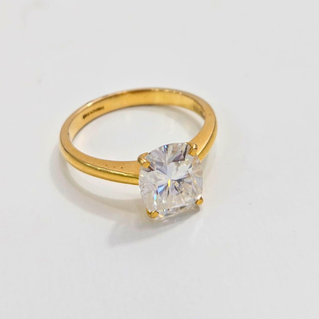 Chelsea Elongated Cushion Ring in Moissanite by Vai Ra