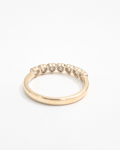 Mehr Heart Shaped Half Eternity Band in lab Diamond and Moissanite by Vai Ra