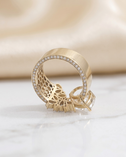 Maleka Pear Statement Ring by Vai Ra available in Moissanite & Lab Diamond