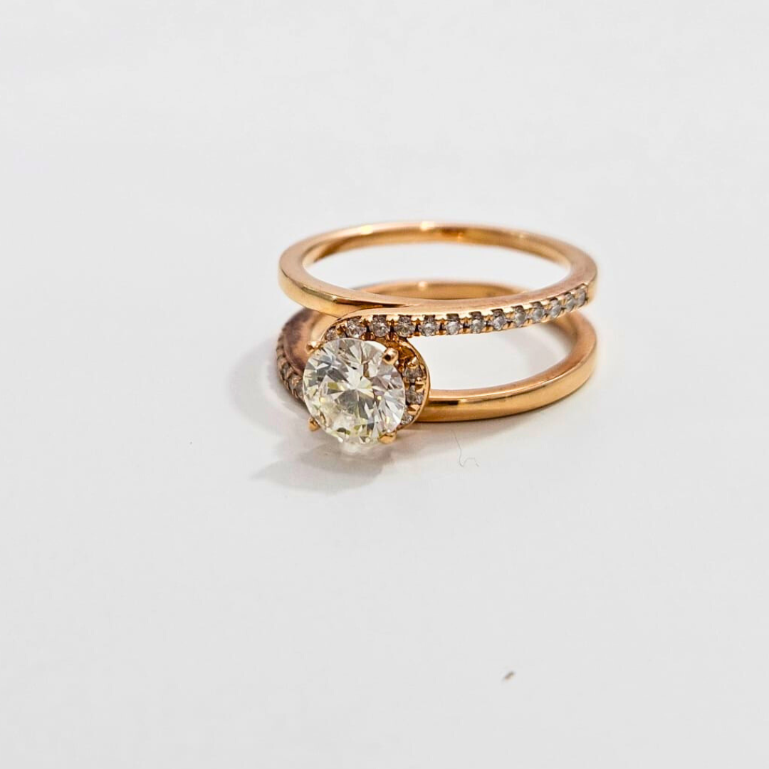 Linea Parallel Band in Moissanite and Diamond by Vai Ra