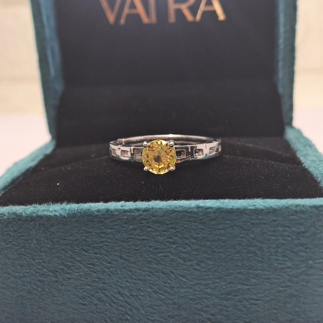 Kapila Yellow Sapphire Solitaire Ring by Vai Ra