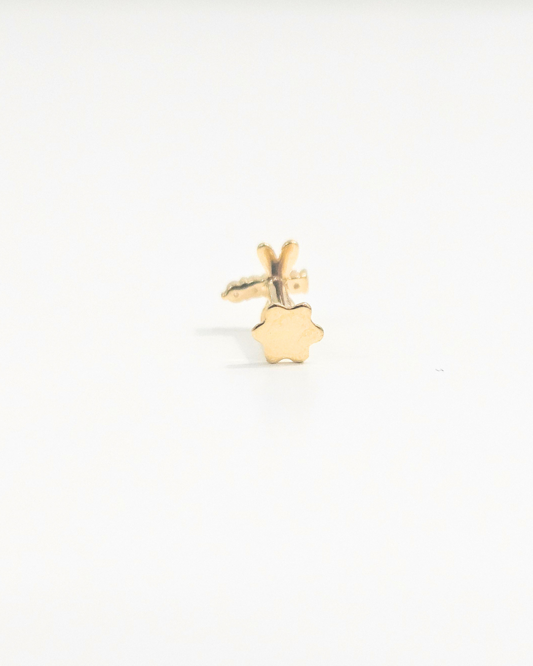 Dragon Fly Stud in Gold and Moissanite by Vai Ra