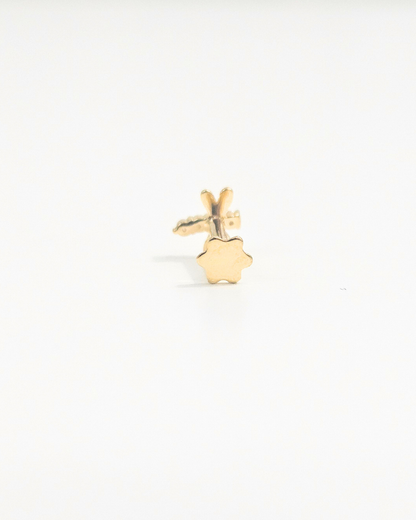 Dragon Fly Stud in Gold and Moissanite by Vai Ra