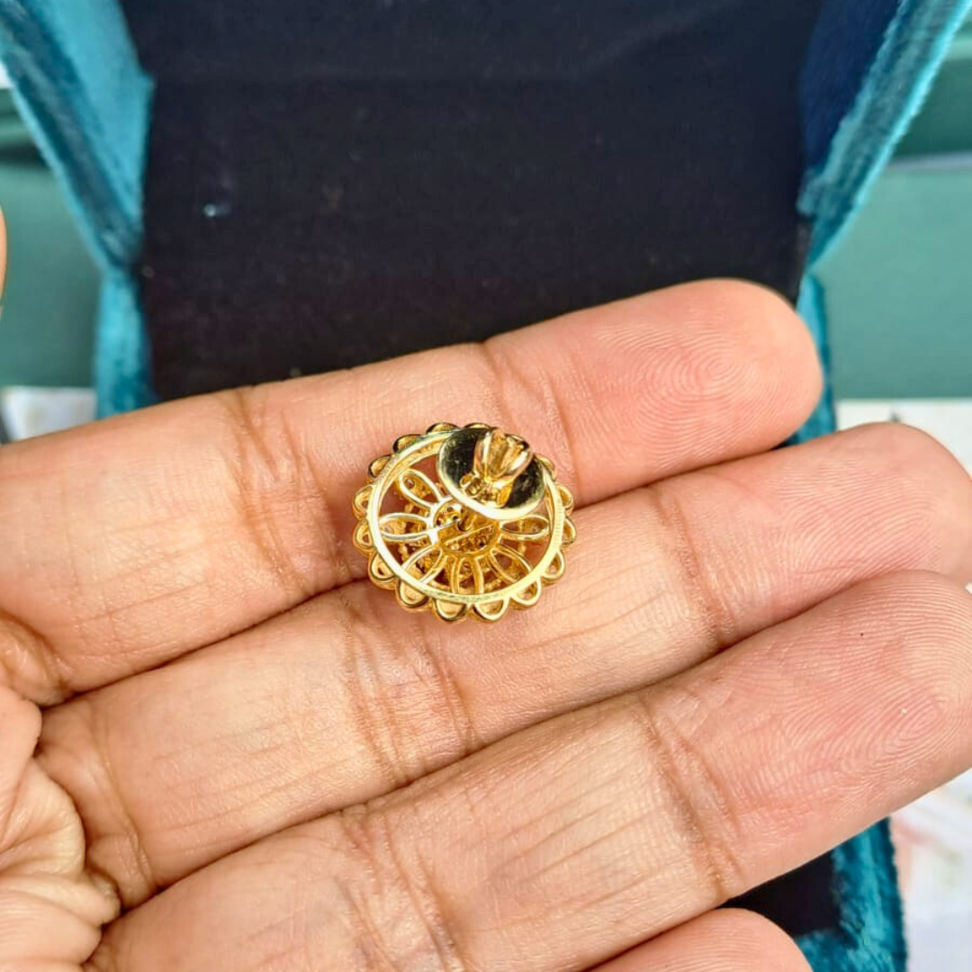 Kumuda Floral Earrings in Moissanite and Lab Diamond by Vai Ra
