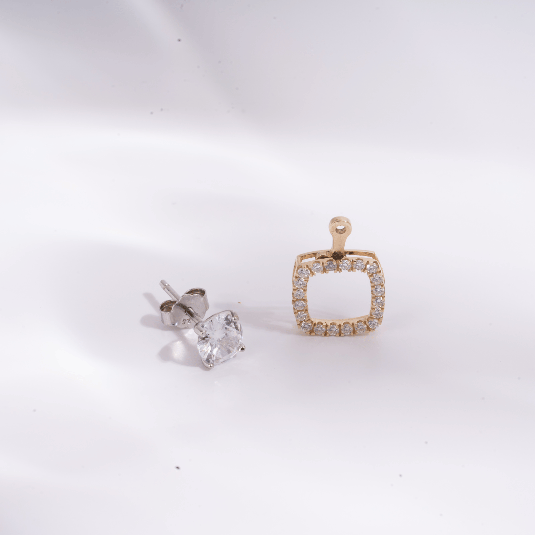 Ear Ring Jackets in Moissanite and Diamond by Vai Ra