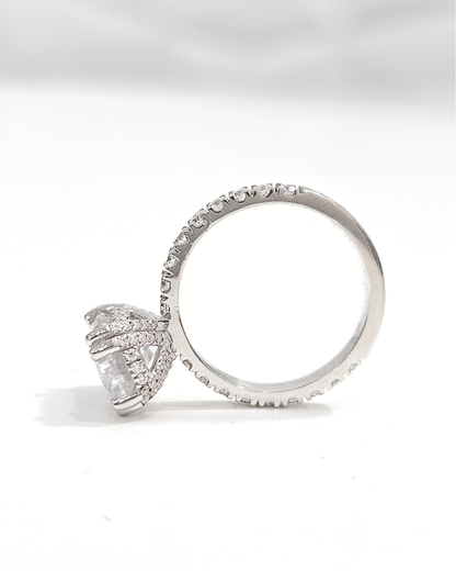 Kyra Solitaire Ring with Oval Center Stone by Vai Ra in lab diamond or moissanite