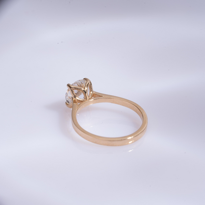 Amora Solitaire Ring with Tulip prong 1.4 CT in Moissanite and Lab Diamond by Vai Ra