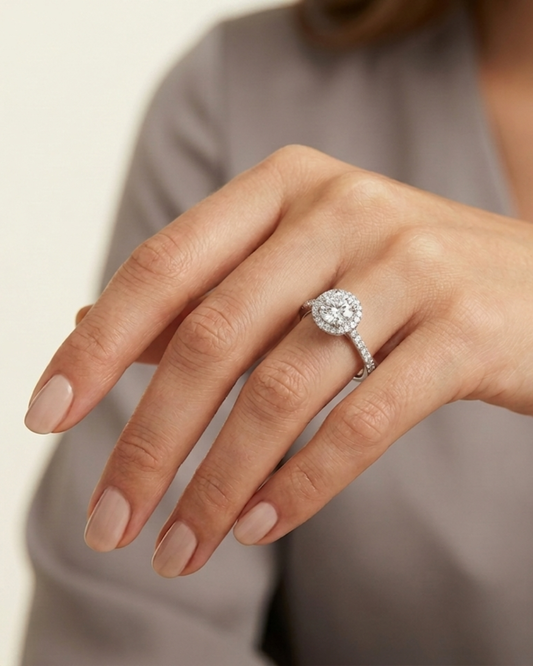 Vaani Halo 1.97 CT Engagement Ring by Vai Ra