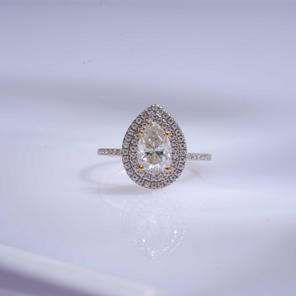 Shyla Halo Ring in Moissanite and Lab Diamond by Vai Ra